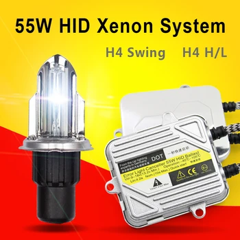 

55W bi xenon H4 55w bixenon hid kit H4 Swing hid Kit 3000k -12000k Fast Start H4 Swing Bulbs Slim Ballast Xenon bixenon Headlig