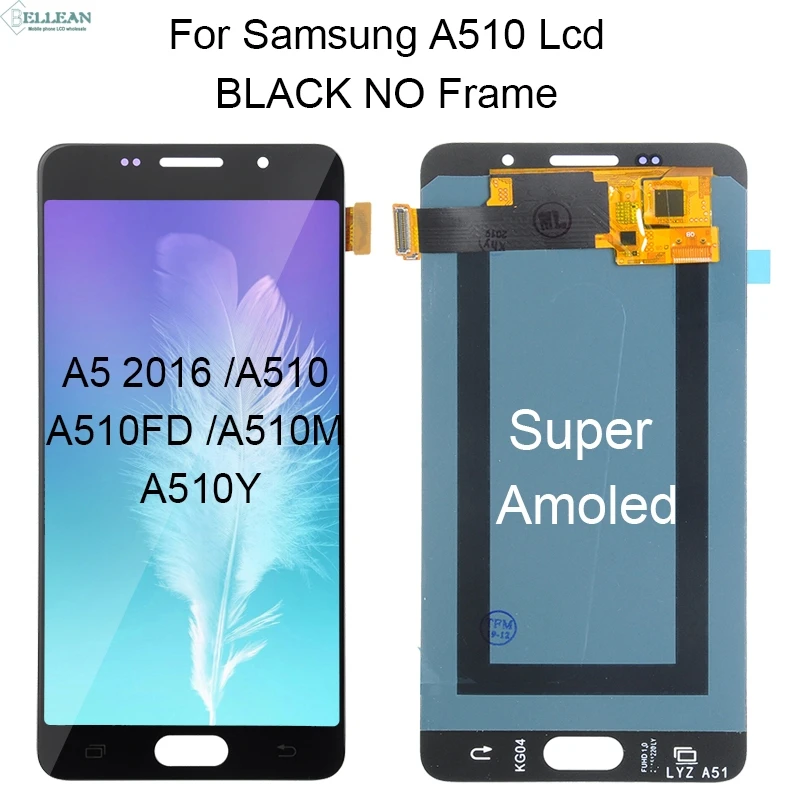Dinamico Акция A5 дисплей для samsung Galaxy A510 ЖК-дисплей кодирующий преобразователь сенсорного экрана в сборе A510F A510M дисплей - Цвет: Super Amoled Black