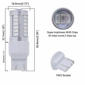 

360 degree LED Lights T20/W21/5W/7443/7440 5630 chip 33SMD Auto Backup