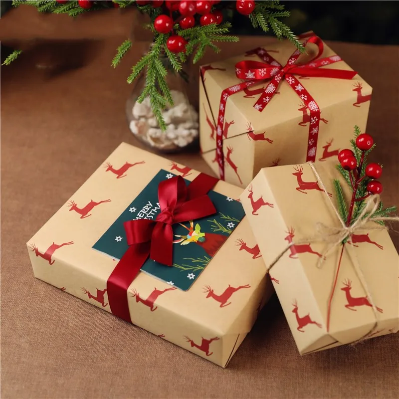 Рождественская подарочная оберточная бумага 50x70 см праздничное украшение для подарка бумага 4 шт. Рождественская серия подарочная оберточная бумага