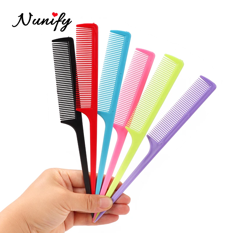 

1Pcs/Lot Fine Teeth Hair Brush Comb Detangling Plastic Rat Tail Comb Hair Dressing Combs For Salon Hair Style Tools Cutting Comb