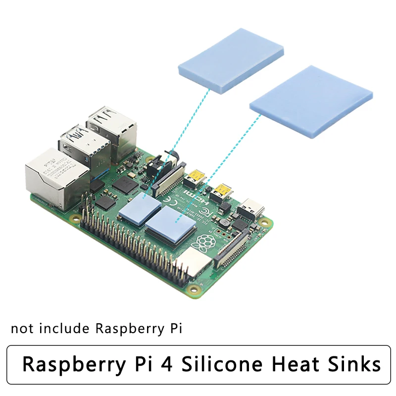 Силиконовые термопрокладки для Raspberry Pi 4 Model B радиатор с пассивным охлаждением