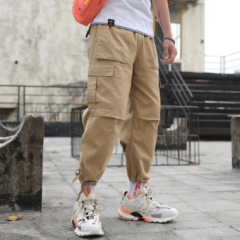 

INS Super Fire Pants Casual Pants CHIC Bib Overall Trend Versatile Straight-Cut Ankle Banded Pants Online Celebrity Popular Bran