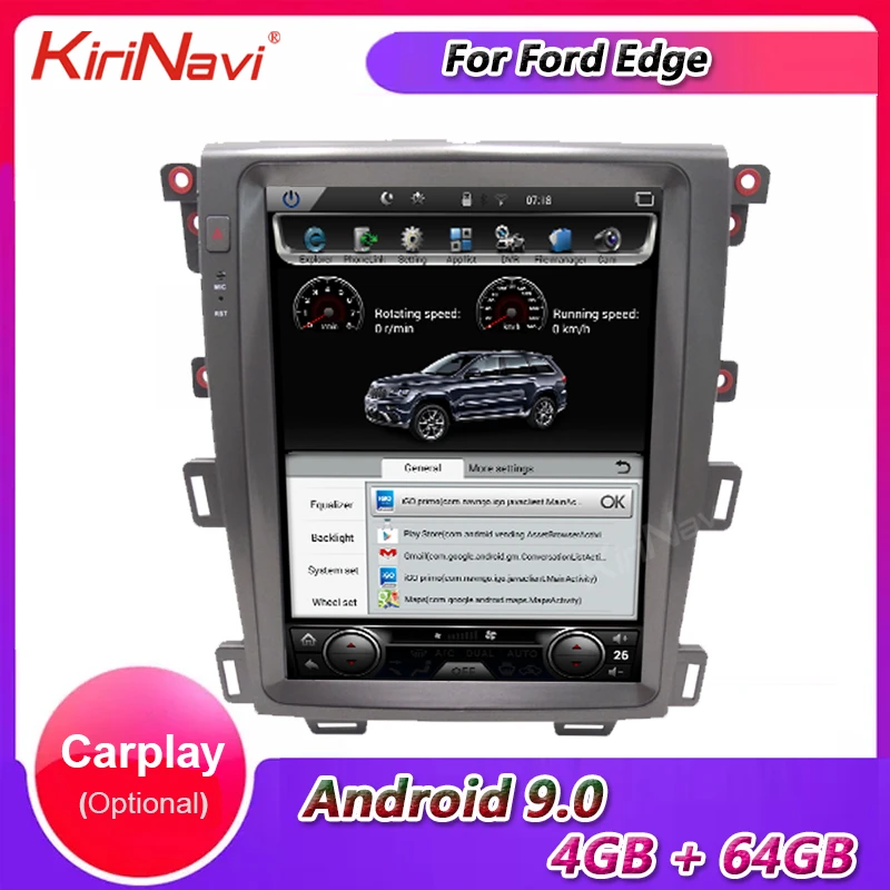 Вертикальный экран KiriNavi в стиле Tesla 12 1 ''Android автомобильное радио GPS навигация