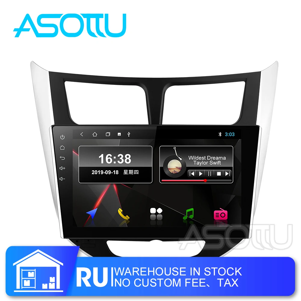 Автомобильный мультимедийный плеер Asottu HY302 Android 9 0 PX30 для Hyundai Solaris 1 Verna Accent 2010 2016
