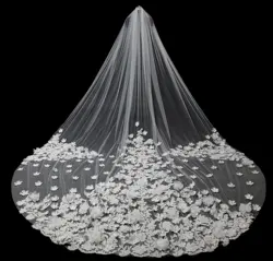 Hot Sale High Quality One-Layer Lace Flowers Wedding Veils With Free Comb White Bridal Accessories 2020