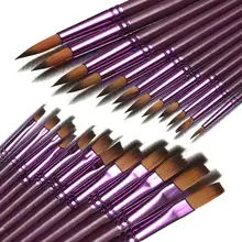 12 шт. наконечник/плоские кисти для рисования ручка гуашь набор кистей для рисования кисти для рисования акриловая акварель маслом краски для рукоделия художественные наборы