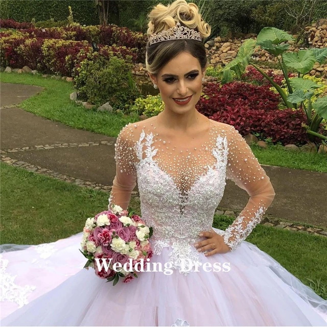 Vestidos De Noiva Da Princesa Cinderela, Vestido De Baile, Fora Do Ombro,  Flores 3D, Vestidos Rosa, 15 Anos, Novo Puffy, Vestido De Noiva - AliExpress