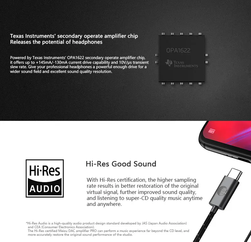 Meizu HIFI DAC усилитель для наушников PRO type-C до 3,5 мм аудио адаптер Cirrus& TI супер двухступенчатый усилитель без потерь 32 бит/384 K