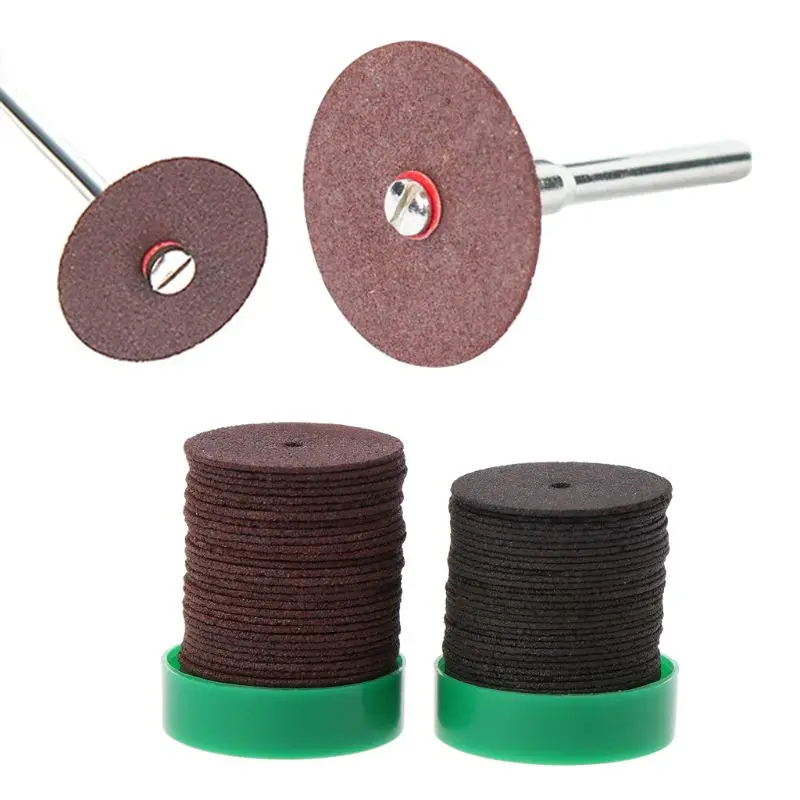 Lot De 36 Disques à Tronçonner 24mm Pour Outil Rotatif - Résine, Mandrin Inclus - Pour Métal, Plastique, Bois - Compatible Dremel