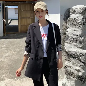 

Alien Kitty Black Stylish Elegant Patchwork Slimming 2019 Autumn Large Size Office Ladies Work All-Match High Quality Blazers