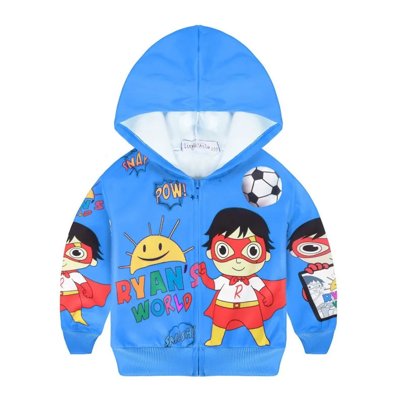 D018-blue Детские куртки с изображением Райана игрушек для маленьких мальчиков и девочек; Верхняя одежда с принтом «Мир Райана»; Рождественская одежда; пальто для маленьких девочек; комплекты одежды - Цвет: D018-blue
