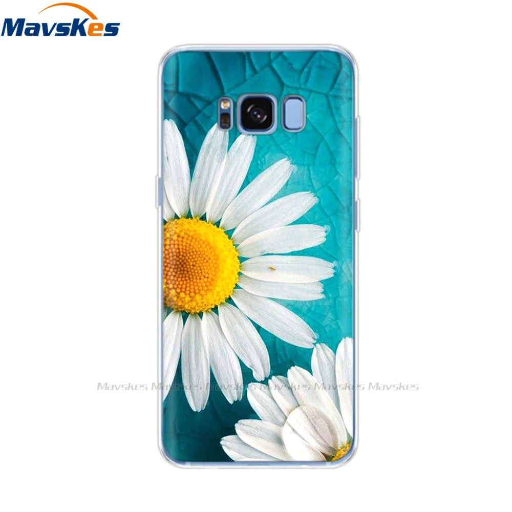 Soft TPU Case for Samsung Galaxy S8 Cute Flower Cat Phone Cover 360 Full Protective Coque for SamsungS8 GalaxyS8 Plus S8+ Funda samsung silicone case Cases For Samsung