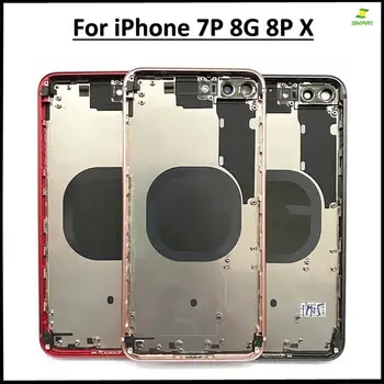 

For iPhone X 7P 8 8P XS MAX XR Battery Cover with Camera glass Rear Housing Case Middle Frame Chassis Back Glass Cover NO CE