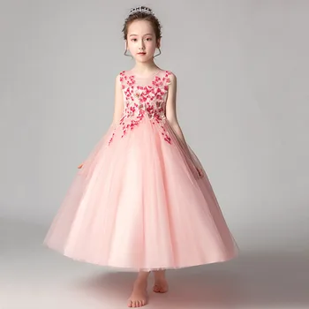 

Children Wedding Dress Pink First Holy Communion Formal Lace Princess Party Prom Dress for Girl 4-14 year Vestidos