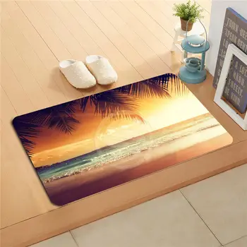 

#W&320 Custom Beautiful seascape sunset beach Doormat Home Decor Door mat Floor Mat Bath Mats foot pad PG-320q718tg