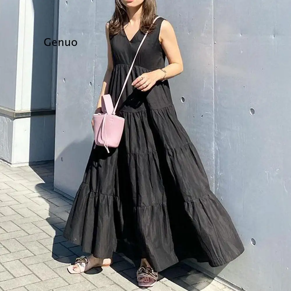 Женское летнее длинное платье макси модный сарафан на шнуровке с V-образным
