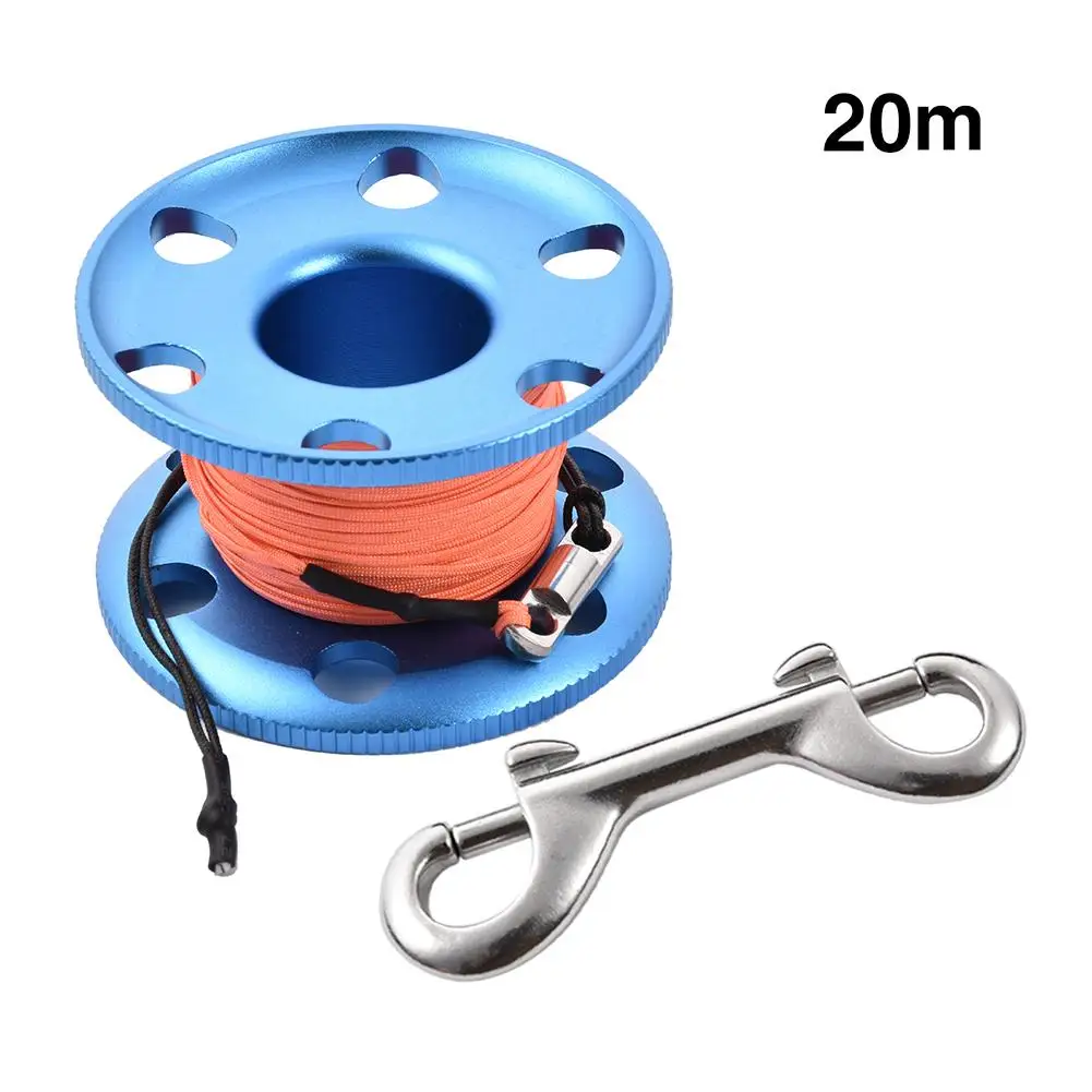 Катушка для дайвинга подводного плавания SMB Finger Spool Катушка 20 Вт, 30 Вт, 50 м Люминесцентная линия с защелка из нержавеющей стали зажим болта Дайвинг значок маркер безопасности