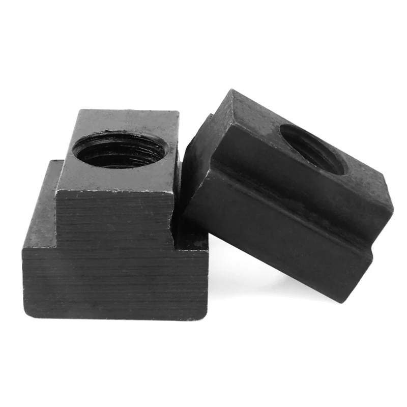 Carbon Steel Nuts 2/4/8pcs M6-M22 Black Oxide Finished Grade 8.8 Tapped Through Slot T-nuts DIN508
