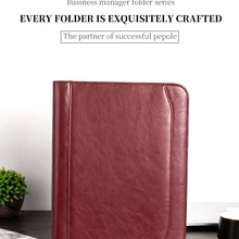 A4 папка для документов, папка для документов, портфель, блокнот с калькулятором, на молнии, из искусственной кожи, Офисная папка для файлов