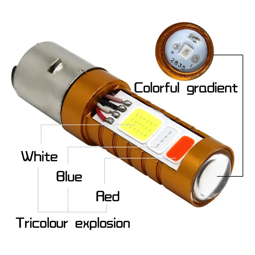 1 шт. мотоциклетная Светодиодная лампа COB с ближним/дальним светом H4 BA20D H6