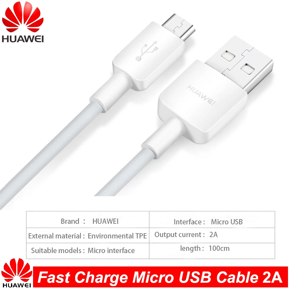 Оригинальный кабель Micro USB HUAWEI для быстрой зарядки поддержка 5 В/9 в 2 А дорожная