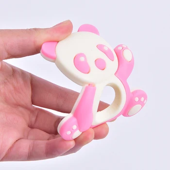 

Food Grade Silicone Teethers DIY Panda Design Baby Teether Infant Baby Silicone Chew Charms Kids Teething Gift Toddler Toys