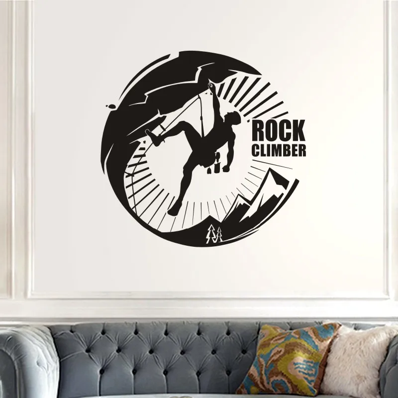 DCTAL Climbing Sticker Climbers Decal Extreme Sports Posters Vinyl Wall Decals Parede Decor Mural  Choose Climbing Sticker