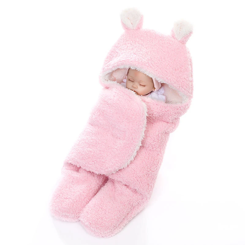 Baby Bathrobe Newborn Sleeping Swaddling Wrap Bag Kick-proof Children's Sleeping Blanket Thicken Double Fluff Boy Girl Soft 0-6M