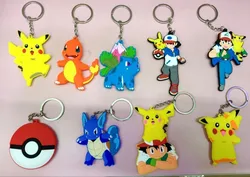 LLavero de Pokemon Pikachu Pokemon, muñeco de goma suave, tarjeta de papel Jam