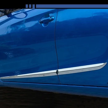 

Car styling stainless steel /ABS chrome side door trim strip molding stream lamper hoods 4pcs for Toyota Vios 2014-2018