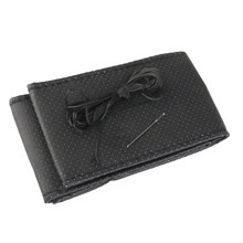 2X Премиум DIY PU кожаный чехол для рулевого колеса автомобиля с иглами+ резьбой