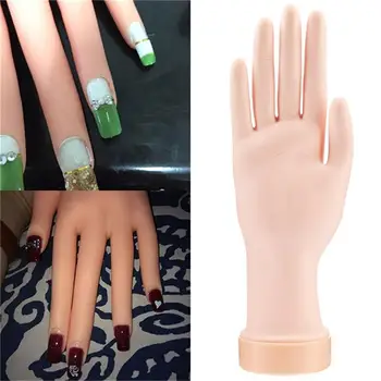 

Flexible Plastic False Hand Model Nail Arts Painting Practice Manicure Tool