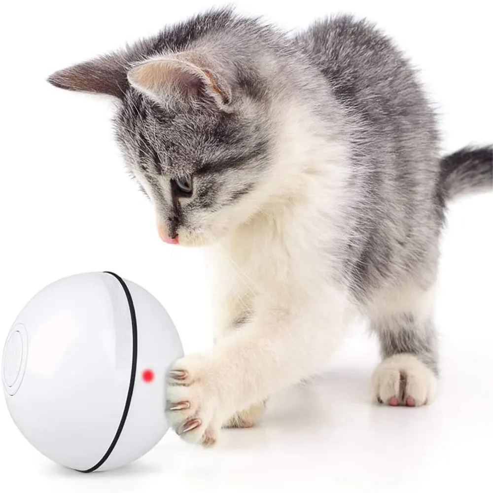 

Fun Ball Pet Cat Play Toys Interactive Automatic Self Rotating LED Birthday Gift