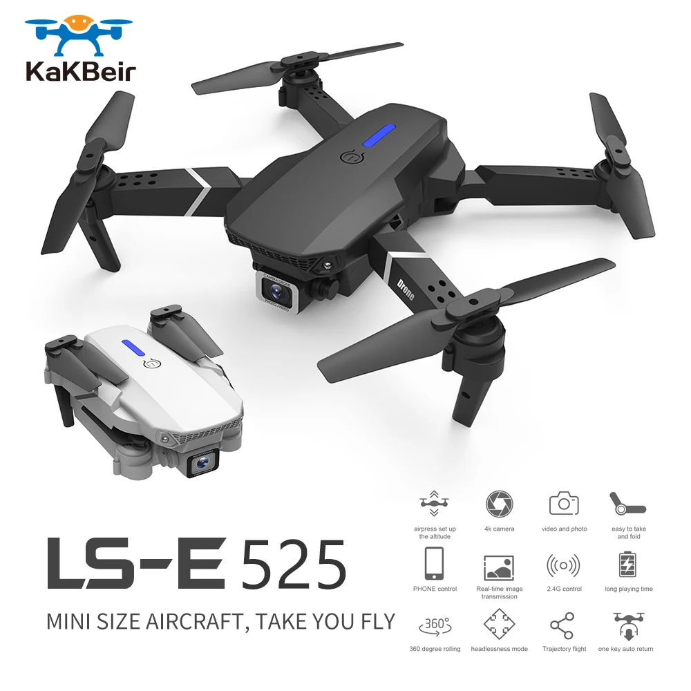 Радиоуправляемый складной Дрон KaKBeir 4k HD с двойной камерой Wi Fi fpv E525 Квадрокоптер