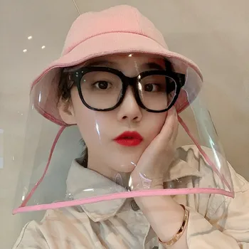 

New Belt Dust-proof Bucket Hat Mask Women Anti-fog Protective Sun Hats Female Sunscreen Outdoor Isolation anti-wind Cap in stock