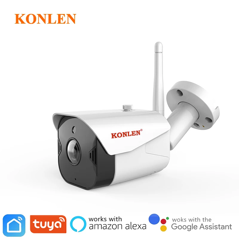 KONLEN Google Tuya камера wifi IP уличная пуля умный дом жизнь Alexa 1080P HD аудио Водонепроницаемая беспроводная система видеонаблюдения