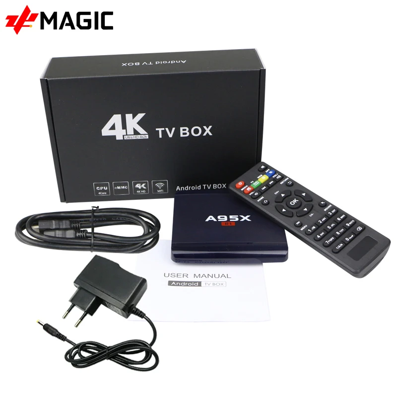 A95X R1Android TV Box 2GB 16GB Smart Android tv box Amlogic S905W 3D 4K HD 2.4G Wifi Google Player | Электроника