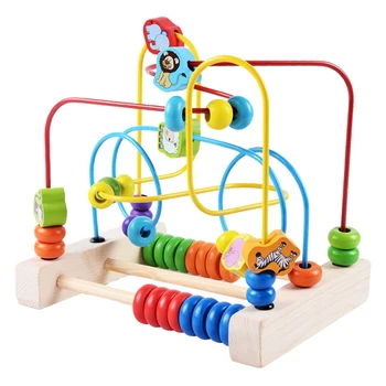 

Kids Baby Skills Gift Animal Beads Maze Colorful Assembling Childhood Learning Children Math Wooden Toys Early Education Fruit