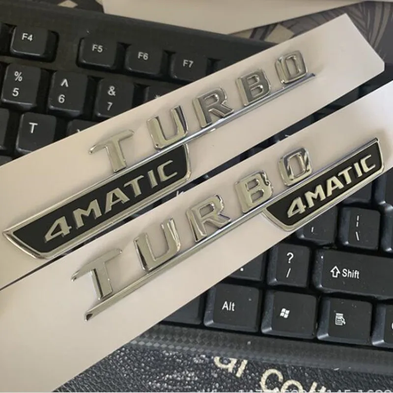 Глянцевый черный хром багажник буквы знак Автомобильная наклейка с эмблемой для Mercedes-Benz A, B, C, E класс A45 CLA GLA крылья TURBO 4matic AMG - Цвет: Glossy Silver A