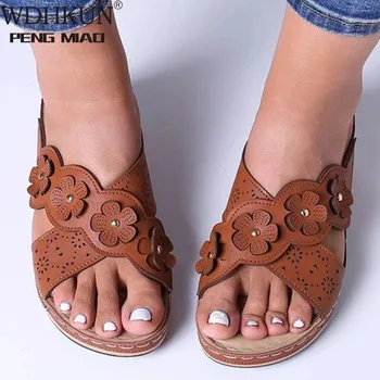 

Summer Women Slippers Gladiator Flower Shoes Wedges Platform Flip Flops Beach Mules Ladies Slides Party Sandals Zapatos De Mujer