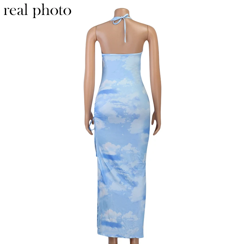 FREE SHIPPING Maxi Dress Tie Dye Side Slit Party Outfit OUT0834FREE SHIPPING Maxi Dress Tie Dye Side Slit Party Outfit OUT0834