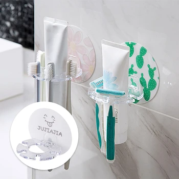 

Plastic Tooth Brush Holder Toothpaste Storage Quality Rack Shaver Dispenser Bathroom Home Organizer Toothbrush Accessories Tools