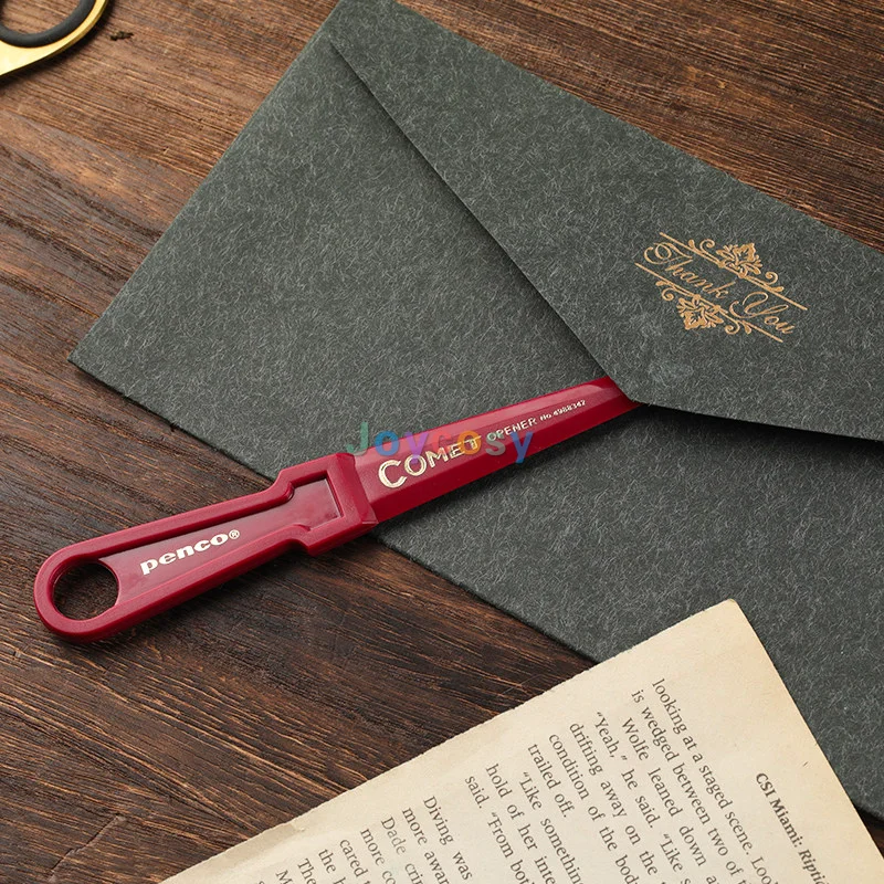 Hightide Penco Desks Letter Opener-Plastic Letter Opener with Trendy Designs, Safe Plastic Edge, Wide Ergonomic Handle