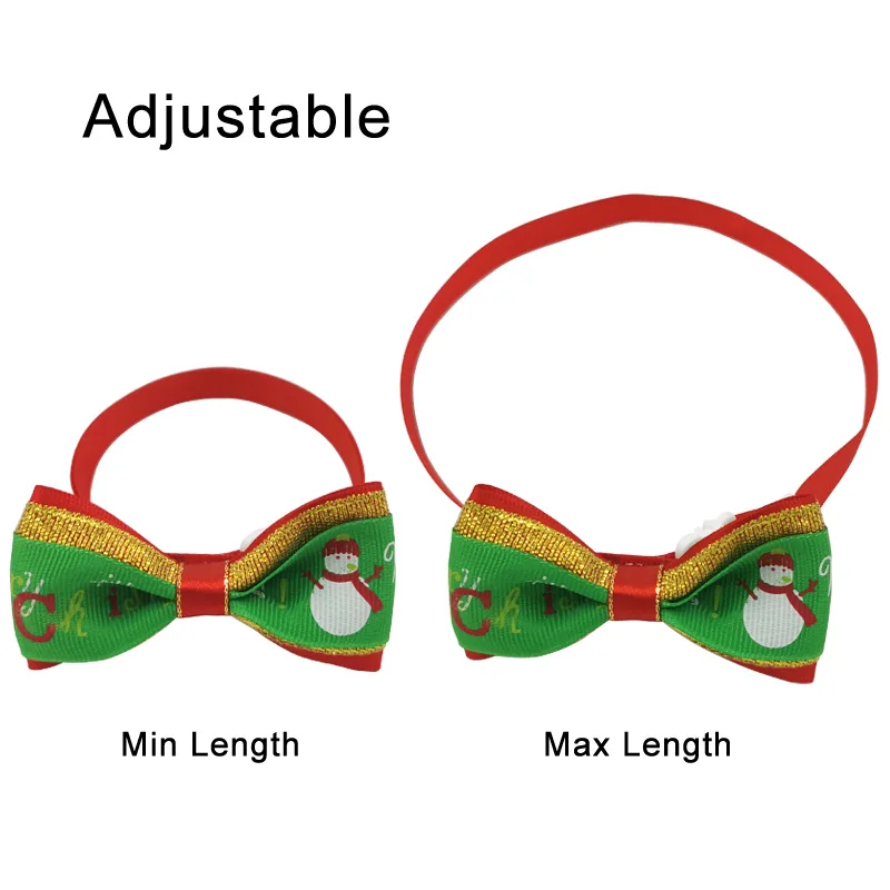 Christmas Pet Dog Grooming Accessories Santa Puppy Dog Cat Bow Tie Adjustable Bows For Dogs Pet Products Mix Colors Wholesale