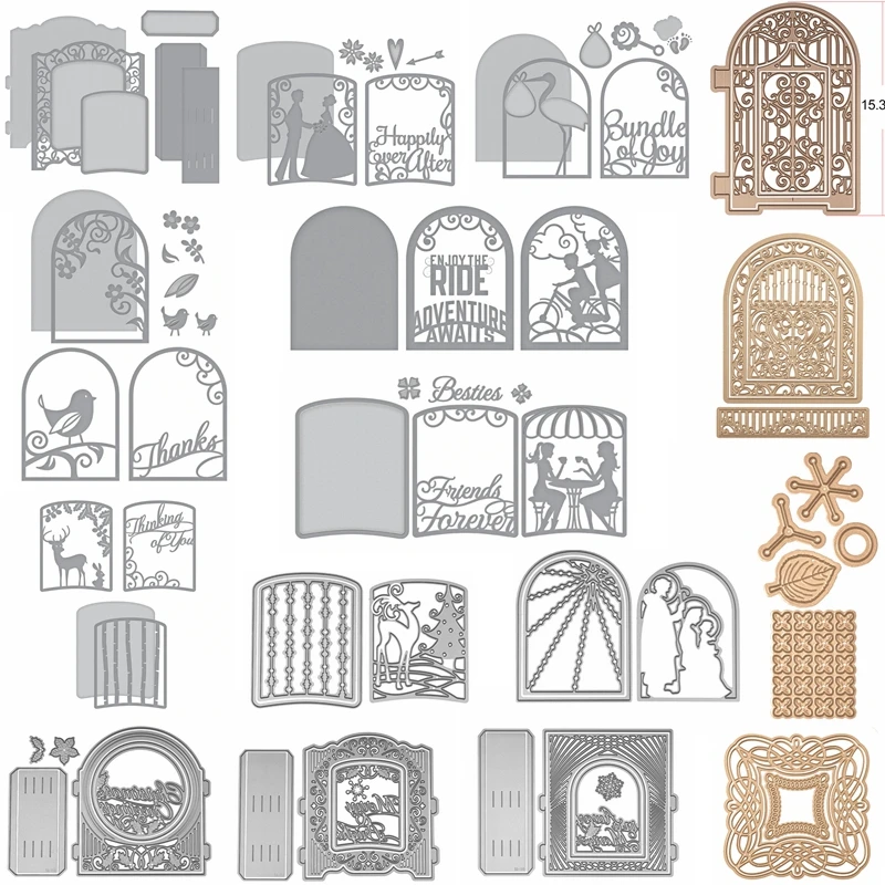 

Square Round Frame Human Animals Letter Sentence Lace Hollowed Metal Cutting Dies DIY Make Cards Album Frame Scrapbook Craft New