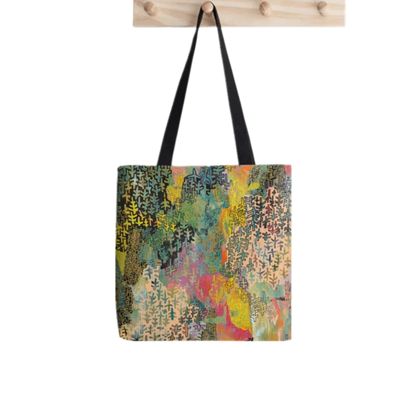Shopper French Fries Pattern Printed Tote Bag women Harajuku shopper Funny handbag girl Shoulder shopping bag Lady Canvas Bag