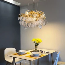 

Artpad Luxury Chandeliers Round Crystal Glass Pendant Light 60/80/100 Living Room Bedroom Creative Decor Hanging Lighting