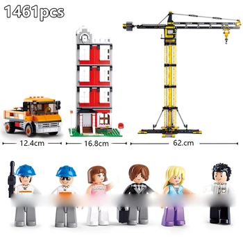 

New Crane Engineering Series Tower Crane 360°Rotation Lift Model Construction Crane Toy With For Kids Gift