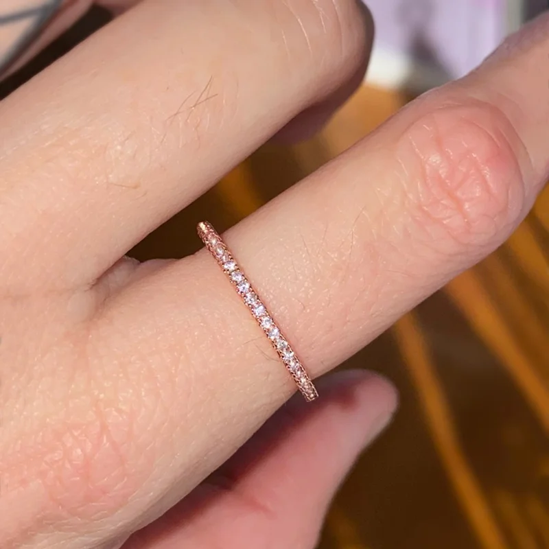 Huitan Fashion Contracted Women Finger Rings Micro Paved Shiny 